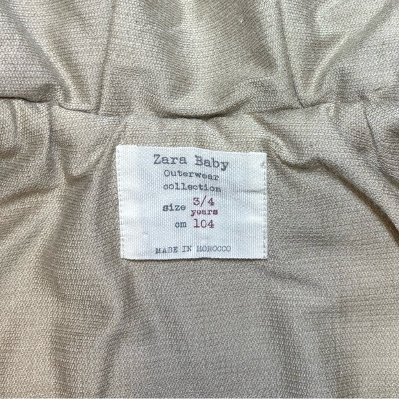 Zara Baby Boy Kids 3T 4T Wool Blend Grey Snap Pea Coat Winter Dress Fancy Pocket - Picture 5 of 6